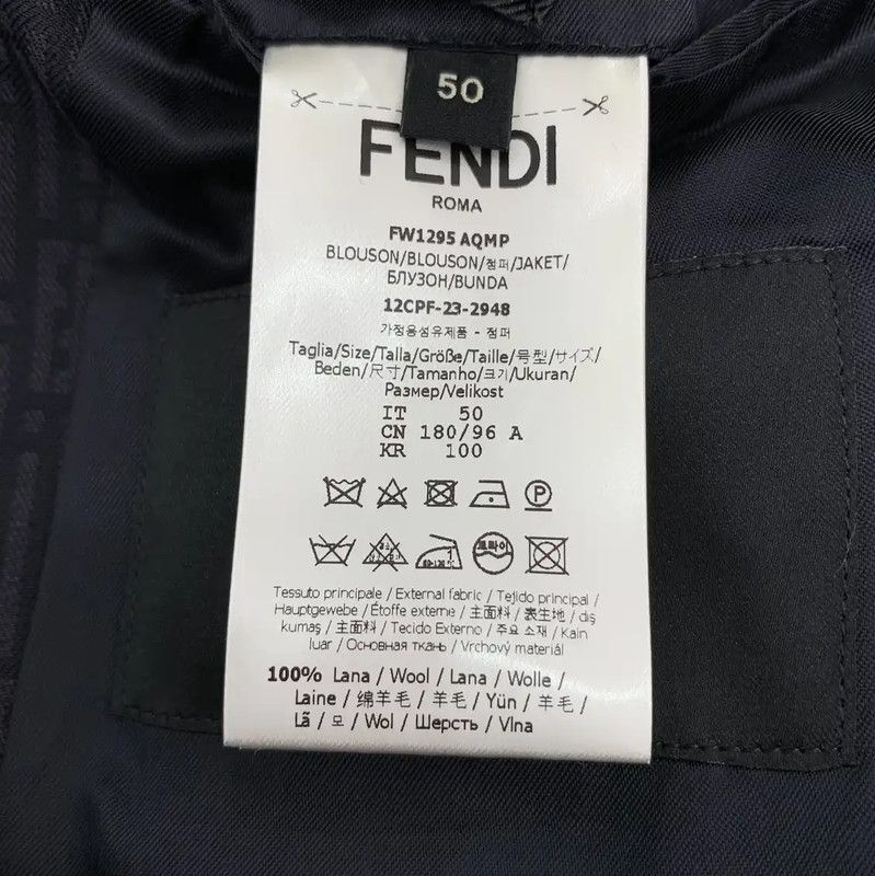 Fendi Fendi Men's Navy Wool Jacket 0089 Size US L / EU 52-54 / 3 - 6 Thumbnail