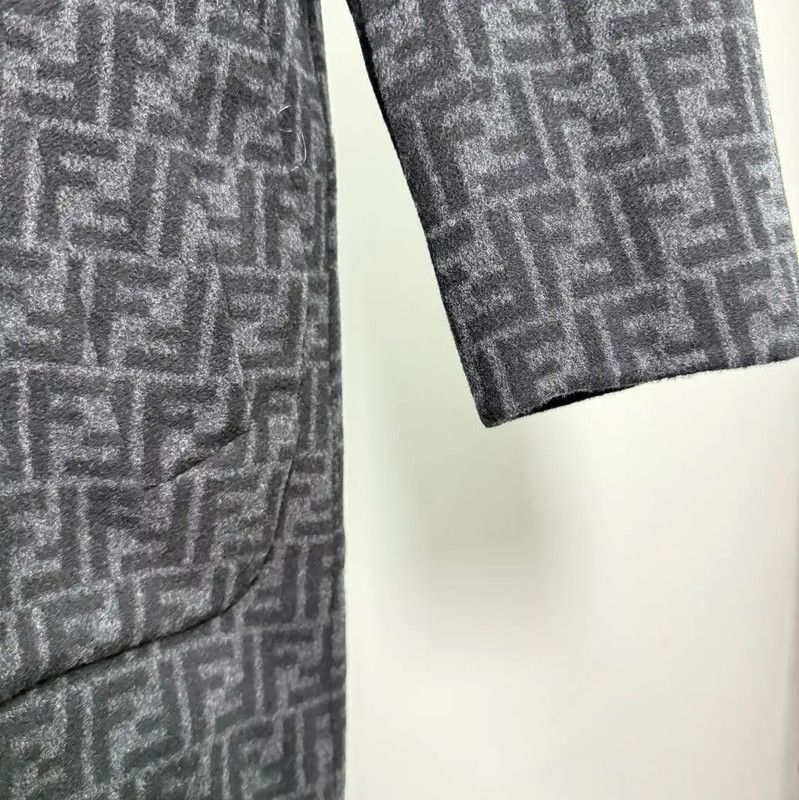 Fendi Fendi Men's Hooded Wool Coat in Multi-Color 0089 Size US M / EU 48-50 / 2 - 6 Thumbnail