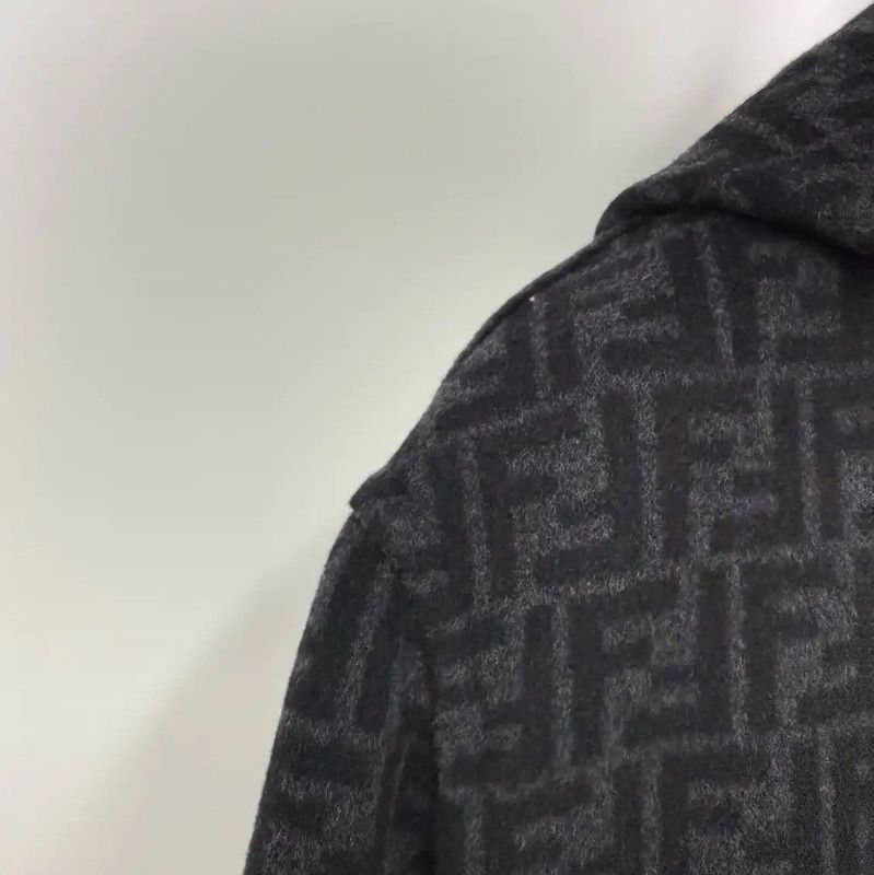 Fendi Fendi Men's Hooded Wool Coat in Multi-Color 0089 Size US M / EU 48-50 / 2 - 3 Thumbnail