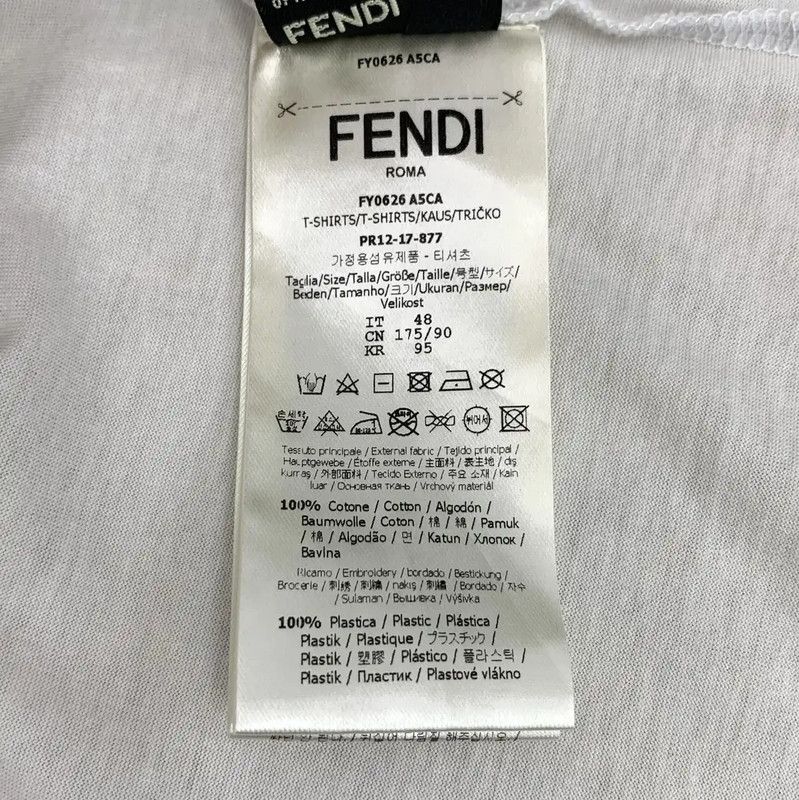Fendi Fendi White Cotton XL T-Shirt with Graphic Design 0089 Size XL / US 12-14 / IT 48-50 - 7 Thumbnail