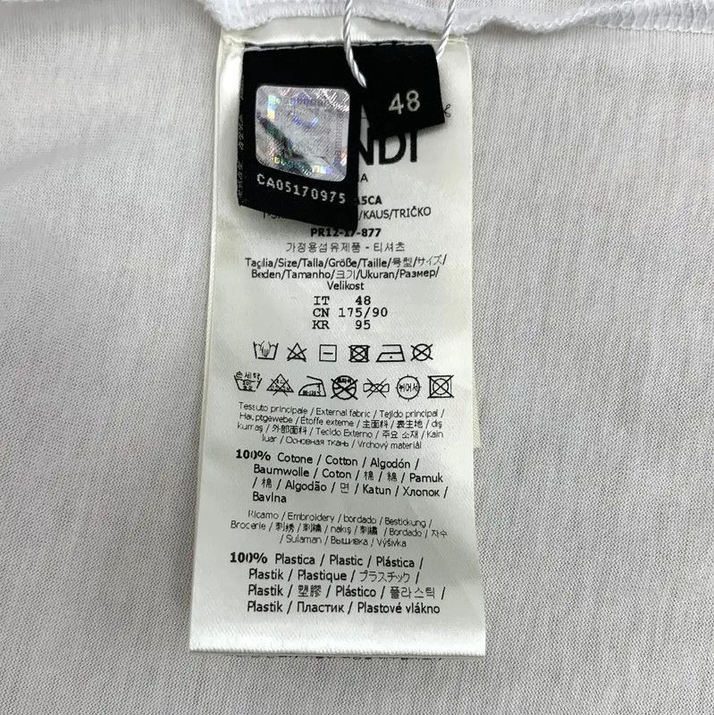 Fendi Fendi White Cotton XL T-Shirt with Graphic Design 0089 Size XL / US 12-14 / IT 48-50 - 6 Thumbnail