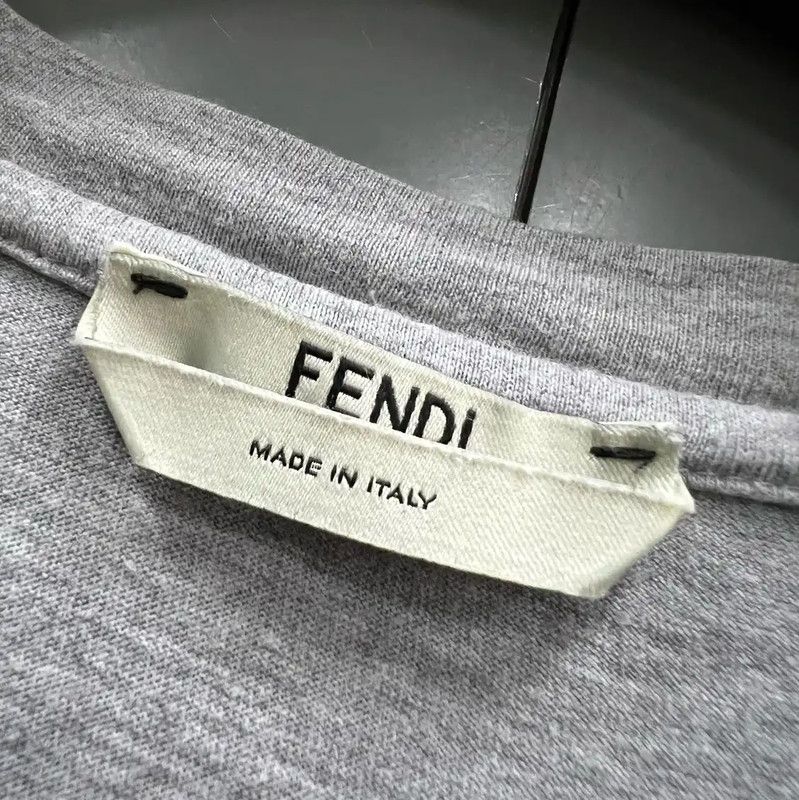 Fendi Fendi Summer Gray Cotton Short Sleeve T-Shirt 0089 Size S / US 4 / IT 40 - 2 Thumbnail