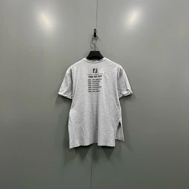 Fendi Fendi Summer Gray Cotton Short Sleeve T-Shirt 0089 Size S / US 4 / IT 40 - 3 Thumbnail