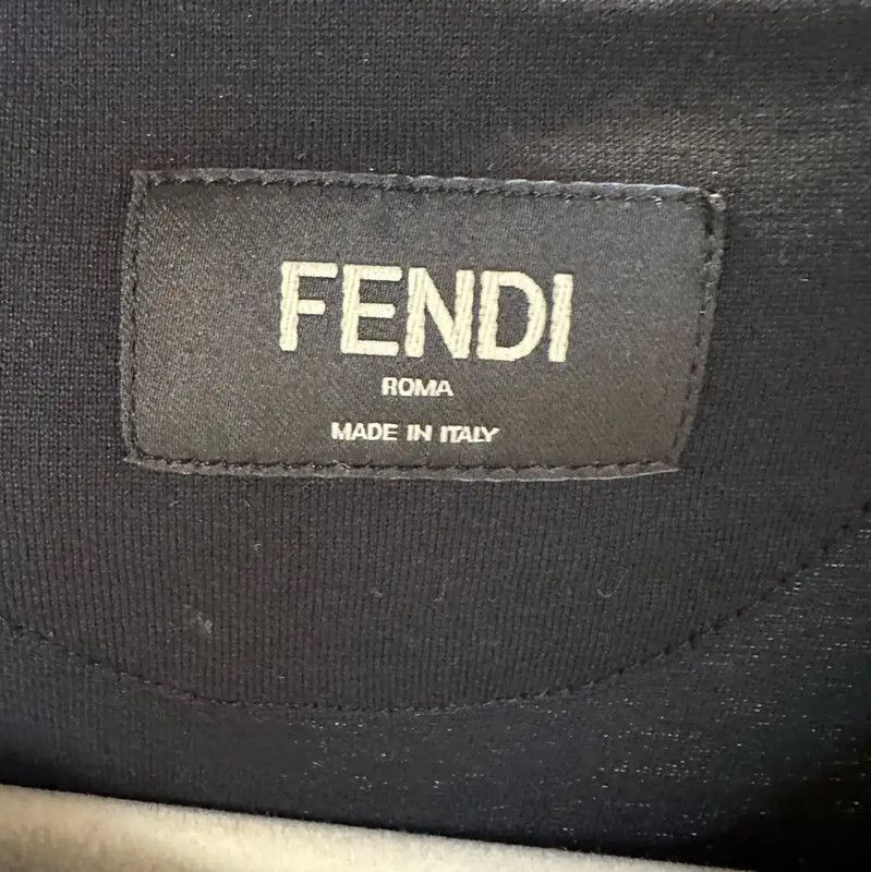 Fendi Fendi Black Cotton T-Shirt with Studded Design 0089 Size L / US 10 / IT 46 - 4 Thumbnail