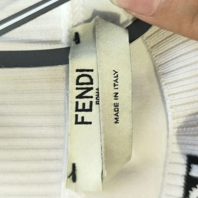 Fendi Fendi White Cotton XS Women's T-Shirt 0089 Size XS / US 0-2 / IT 36-38 - 3 Thumbnail