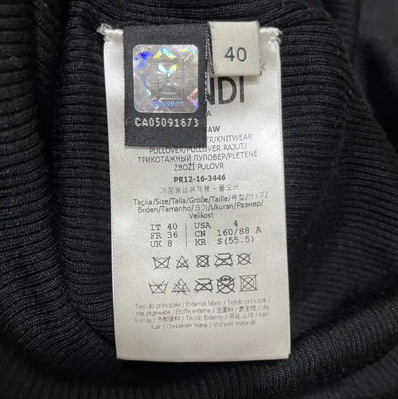 Fendi Fendi Black Floral Silk Blend Short Sleeve T-Shirt 0089 Size M / US 6-8 / IT 42-44 - 5 Thumbnail