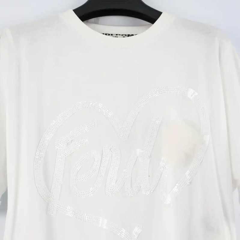 Fendi Fendi White Summer T-Shirt for Women 0089 Size S / US 4 / IT 40 - 3 Thumbnail