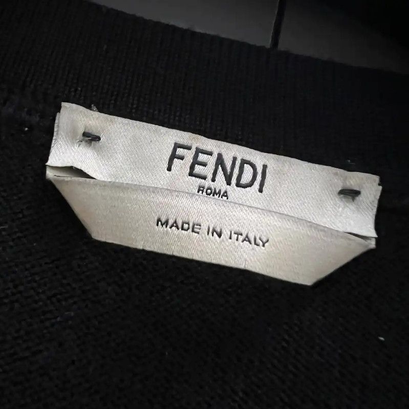 Fendi Fendi Black Wool Long Sleeve Sweater 0089 Size ONE SIZE - 2 Thumbnail