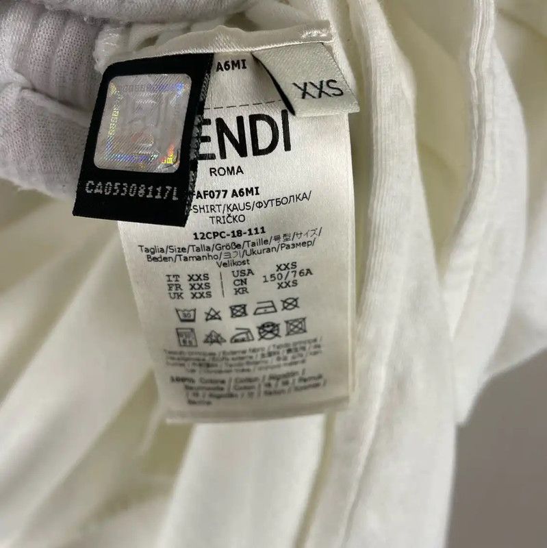 Fendi Fendi Women's White Cotton T-Shirt with Design 0089 Size XXS / US 00 / IT 34 - 4 Thumbnail