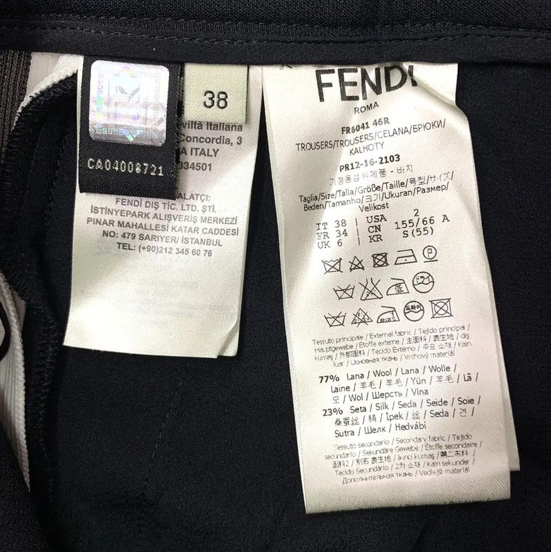 Fendi Fendi Black Cotton Women's Casual Pants 0089 Size 23" - 6 Thumbnail