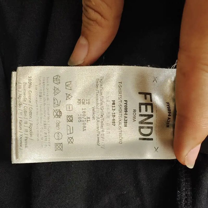 Fendi Fendi Black Cotton T-Shirt for Women 0089 Size XL / US 12-14 / IT 48-50 - 6 Thumbnail
