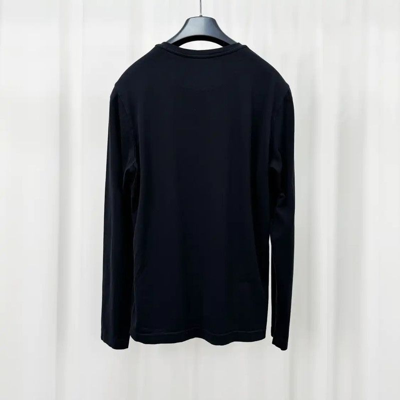 Fendi Fendi Black Long Sleeve T-Shirt with Embroidery 0089 Size S / US 4 / IT 40 - 2 Thumbnail