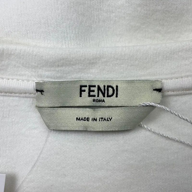 Fendi Fendi Women's White Nylon Sweatshirt with Unique Detail 0089 Size M / US 6-8 / IT 42-44 - 7 Thumbnail