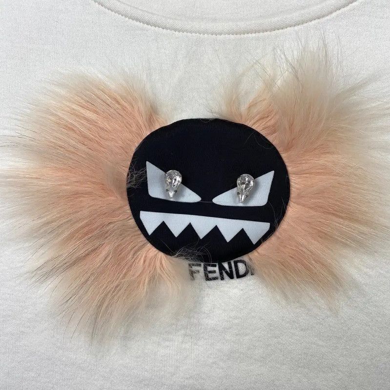 Fendi Fendi Women's White Nylon Sweatshirt with Unique Detail 0089 Size M / US 6-8 / IT 42-44 - 3 Thumbnail