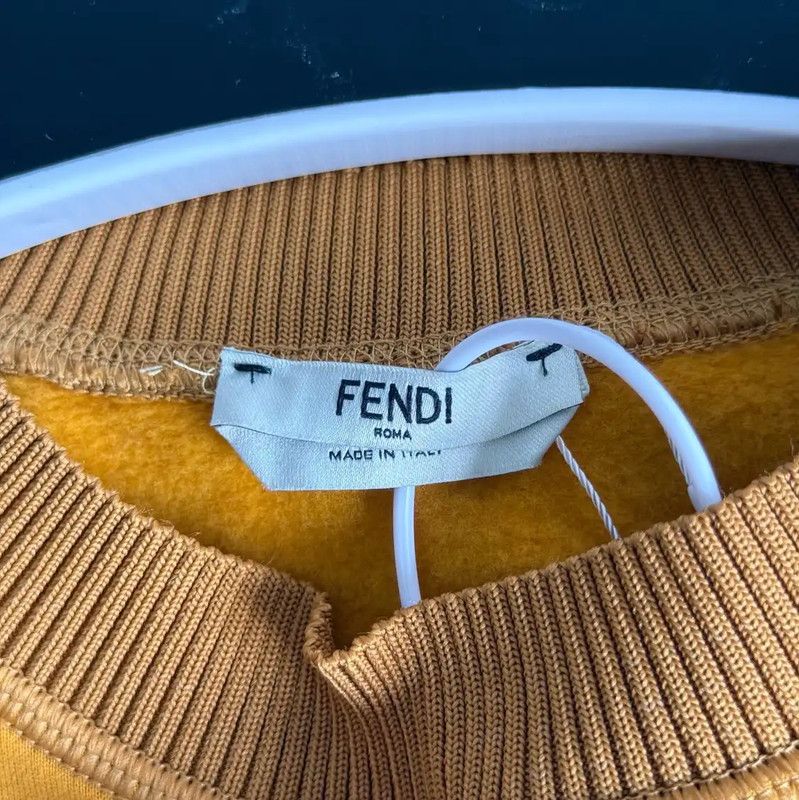 Fendi Fendi Yellow Cotton Women's Sweatshirt 0089 Size M / US 6-8 / IT 42-44 - 3 Thumbnail