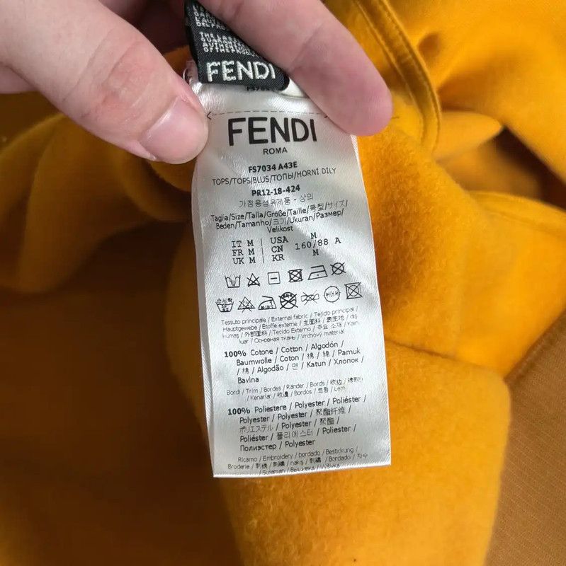 Fendi Fendi Yellow Cotton Women's Sweatshirt 0089 Size M / US 6-8 / IT 42-44 - 6 Thumbnail
