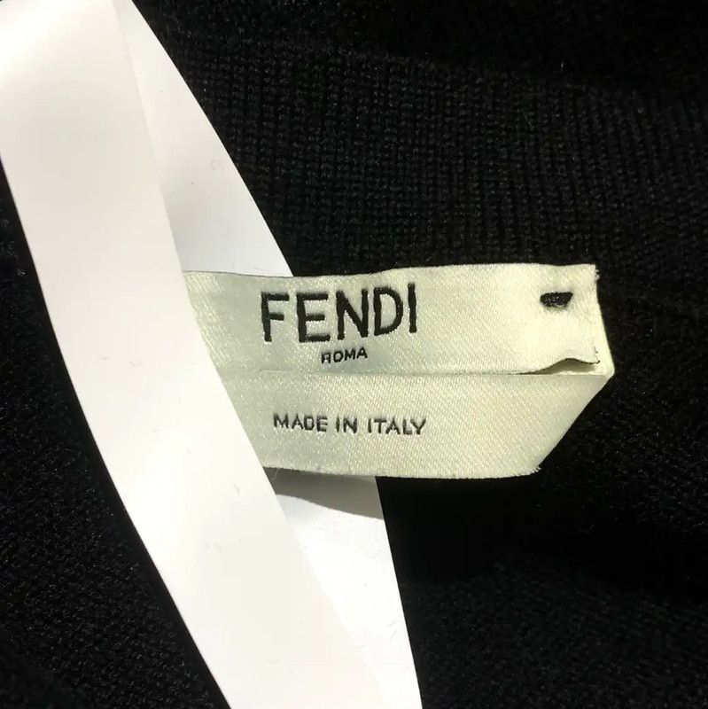 Fendi Fendi Black Wool Women's Sweatshirt with Embellishments 0089 Size M / US 6-8 / IT 42-44 - 5 Thumbnail