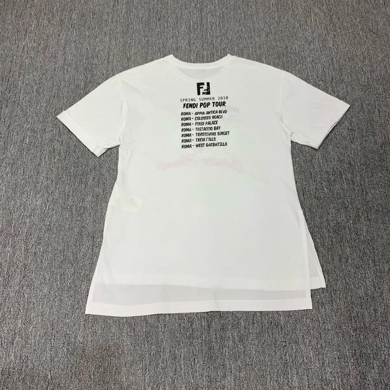 Fendi Fendi Summer Beach Graphic Cotton T-Shirt 0089 Size S / US 4 / IT 40 - 2 Thumbnail