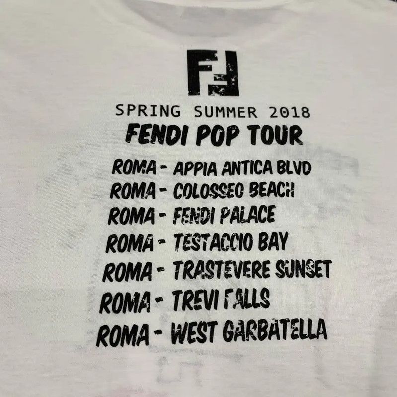 Fendi Fendi Summer Beach Graphic Cotton T-Shirt 0089 Size S / US 4 / IT 40 - 9 Thumbnail