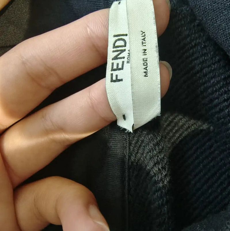 Fendi Fendi Women's Black Cotton Hoodie with Logo 0089 Size L / US 10 / IT 46 - 3 Thumbnail