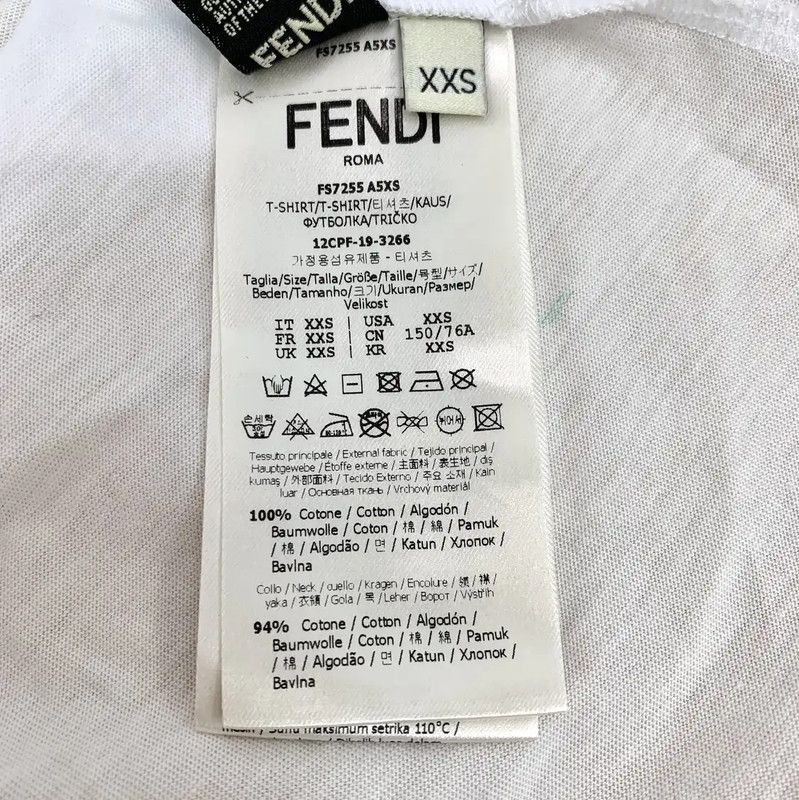 Fendi Fendi White Cotton Women's T-Shirt with Graphic 0089 Size XXS / US 00 / IT 34 - 7 Thumbnail