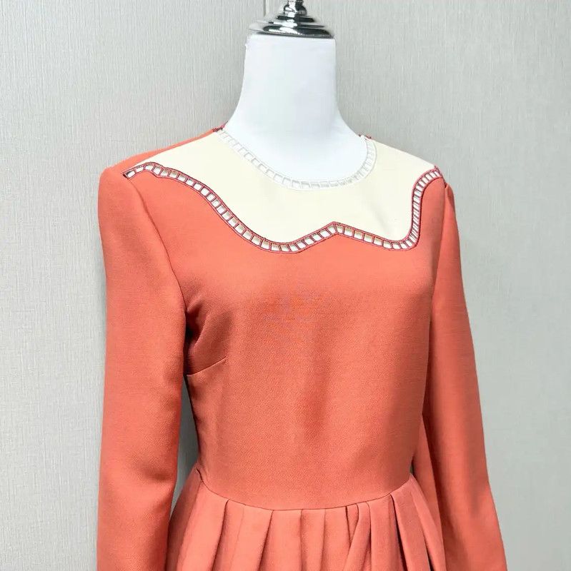Fendi Fendi Women's Long Sleeve Color Block Dress 0089 Size S / US 4 / IT 40 - 4 Thumbnail