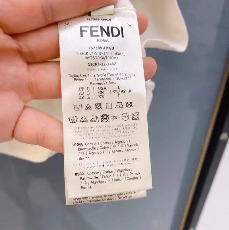 Fendi Fendi Summer White Cotton Short Sleeve Tee 0089 Size L / US 10 / IT 46 - 5 Thumbnail