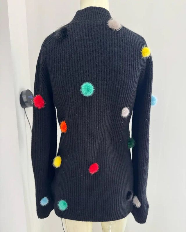 Fendi Fendi Black Cashmere High Neck Sweater 0089 Size S / US 4 / IT 40 - 2 Thumbnail