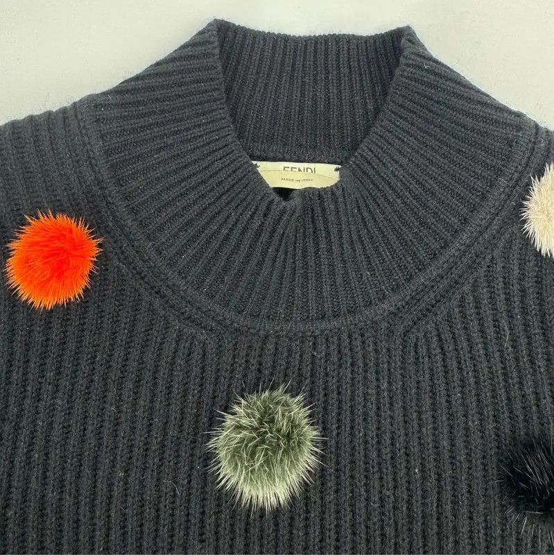 Fendi Fendi Black Cashmere High Neck Sweater 0089 Size S / US 4 / IT 40 - 4 Thumbnail