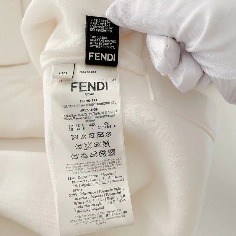 Fendi Fendi White Cotton Short Sleeve T-Shirt 0089 Size XS / US 0-2 / IT 36-38 - 9 Thumbnail