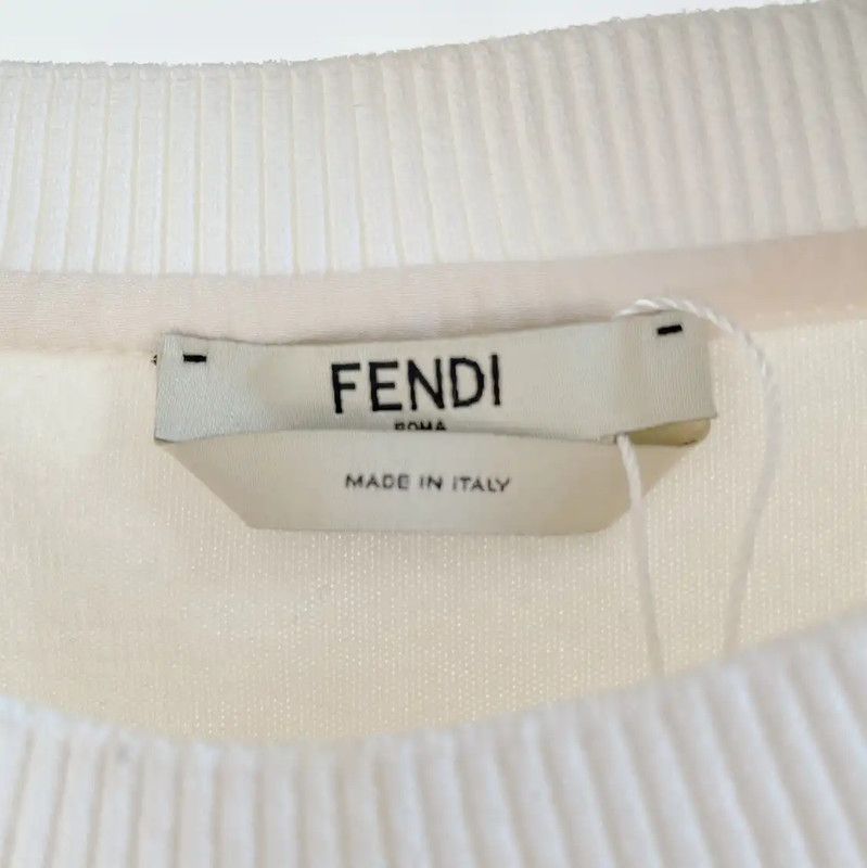 Fendi Fendi White Cotton Short Sleeve T-Shirt 0089 Size XS / US 0-2 / IT 36-38 - 6 Thumbnail