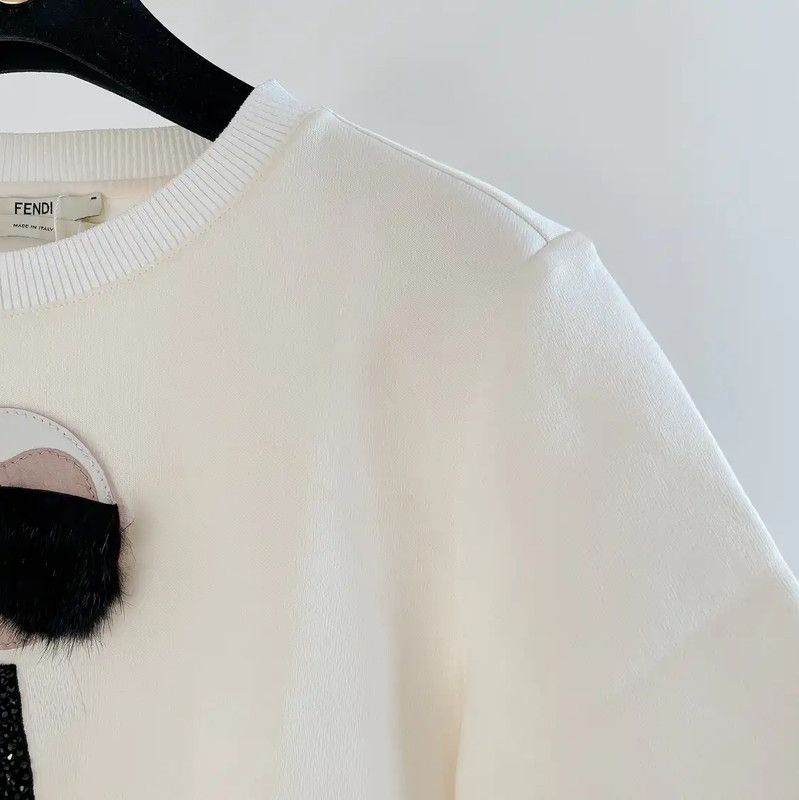 Fendi Fendi White Cotton Short Sleeve T-Shirt 0089 Size XS / US 0-2 / IT 36-38 - 4 Thumbnail