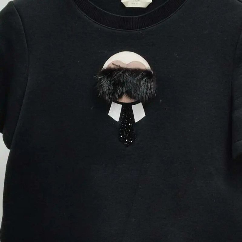 Fendi Fendi Short Sleeve Black T-Shirt for Women 0089 Size M / US 6-8 / IT 42-44 - 5 Thumbnail