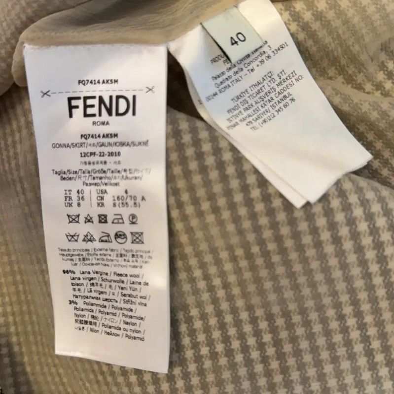 Fendi Fendi Brown Cotton Blend Midi Skirt 0089 Size 23" - 5 Thumbnail