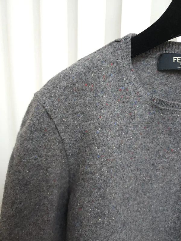 Fendi Fendi Gray Wool Long Sleeve Sweater for Women 0089 Size S / US 4 / IT 40 - 7 Thumbnail
