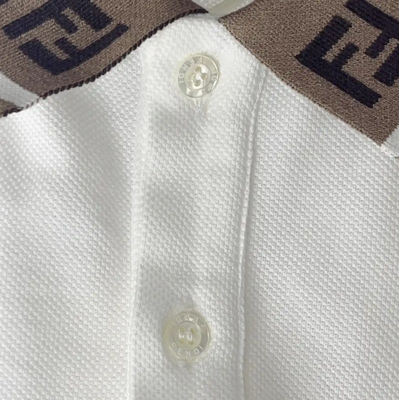 Fendi Fendi Women's White Cotton Polo T-Shirt 0089 Size M / US 6-8 / IT 42-44 - 4 Thumbnail