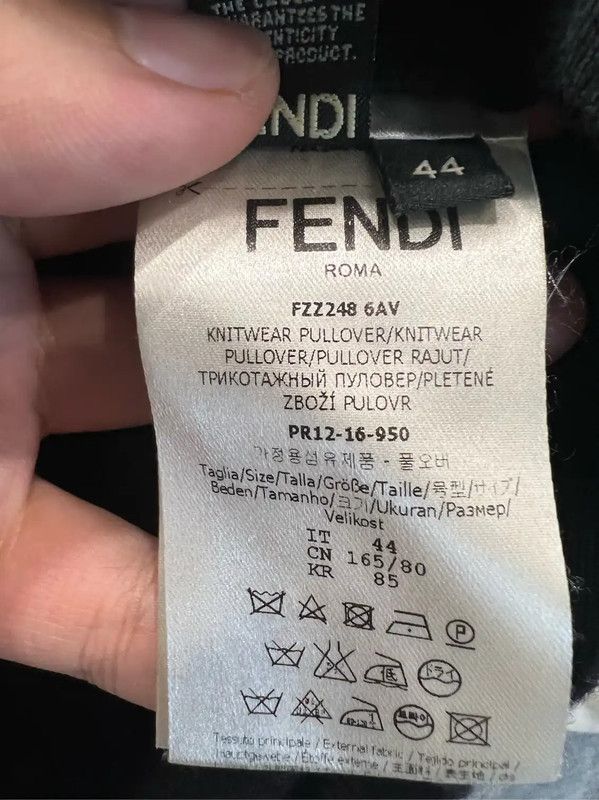 Fendi Fendi Black Wool Women's Sweater with Design 0089 Size L / US 10 / IT 46 - 5 Thumbnail