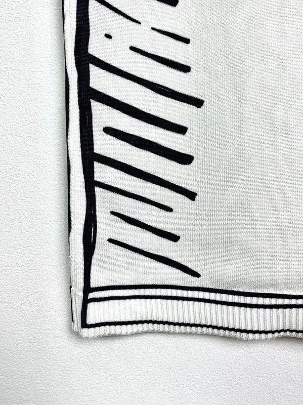 Fendi Fendi White Cotton Midi Skirt with Stripes 0089 Size 26" / US 2 / IT 38 - 4 Thumbnail