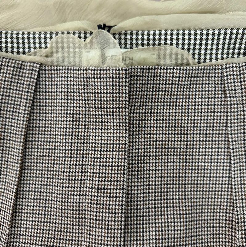 Fendi Fendi Brown Plaid Mini Skirt for Women 0089 Size 22" - 6 Thumbnail