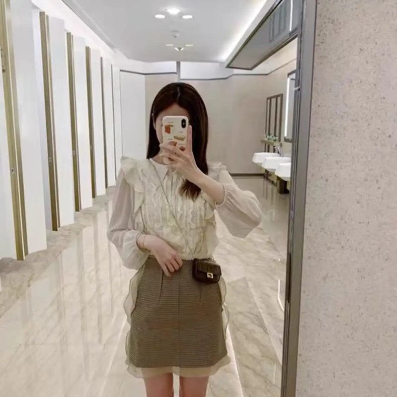 Fendi Fendi Brown Plaid Mini Skirt for Women 0089 Size 22" - 7 Thumbnail