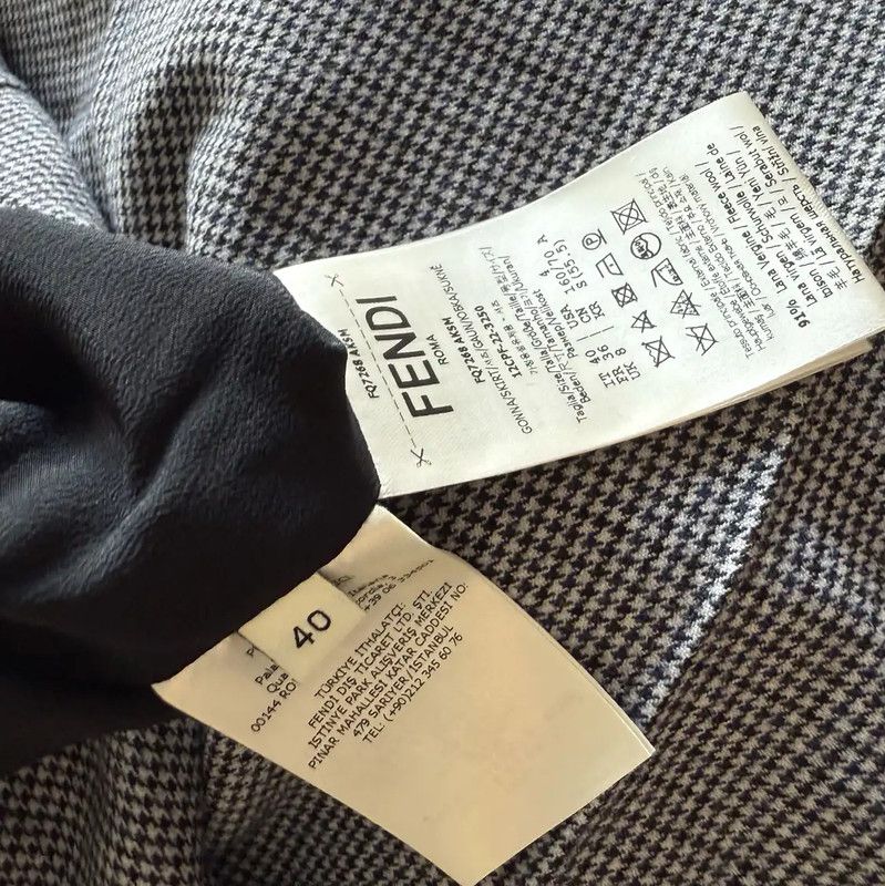 Fendi Fendi Black Checkered Long Skirt for Women 0089 Size 23" - 5 Thumbnail