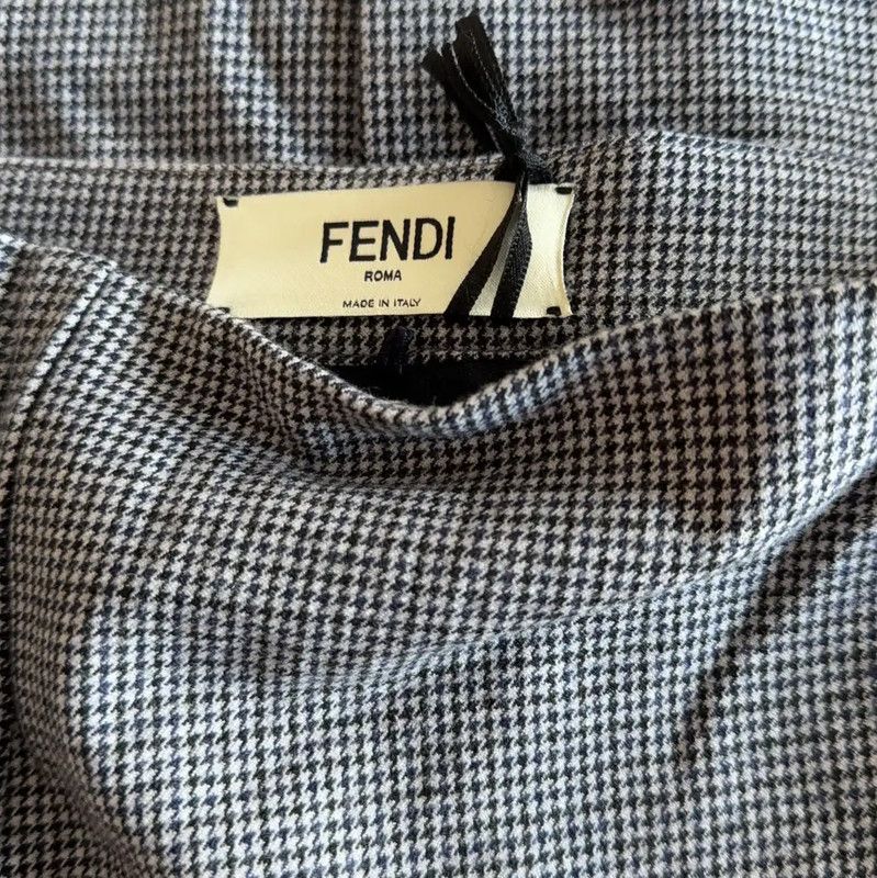 Fendi Fendi Black Checkered Long Skirt for Women 0089 Size 23" - 7 Thumbnail