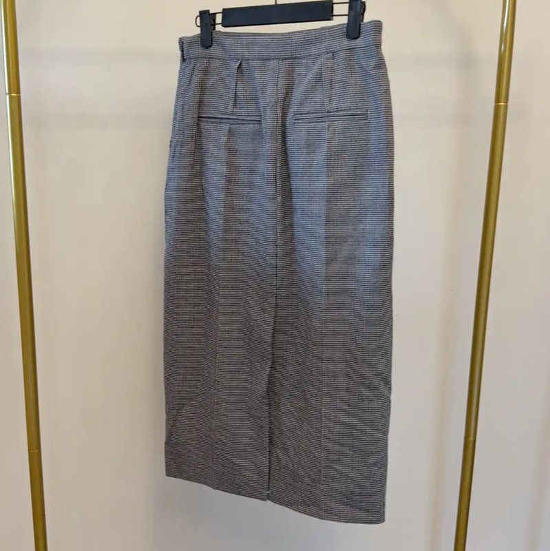 Fendi Fendi Black Checkered Long Skirt for Women 0089 Size 23" - 2 Thumbnail