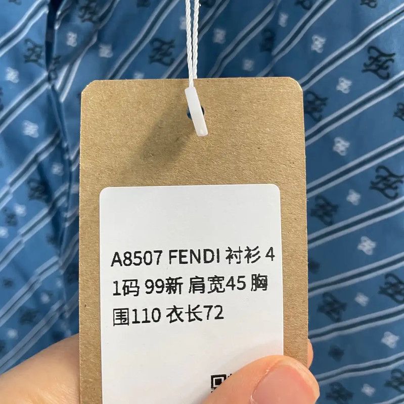 Fendi Fendi Blue Cotton Women's Shirt L Size 0089 Size L / US 10 / IT 46 - 5 Thumbnail