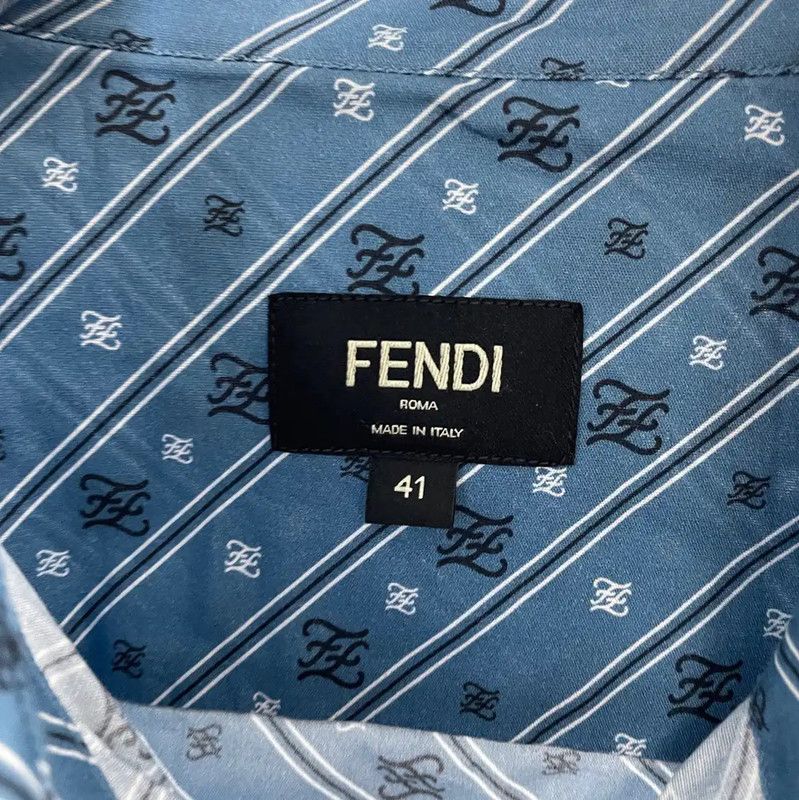Fendi Fendi Blue Cotton Women's Shirt L Size 0089 Size L / US 10 / IT 46 - 4 Thumbnail