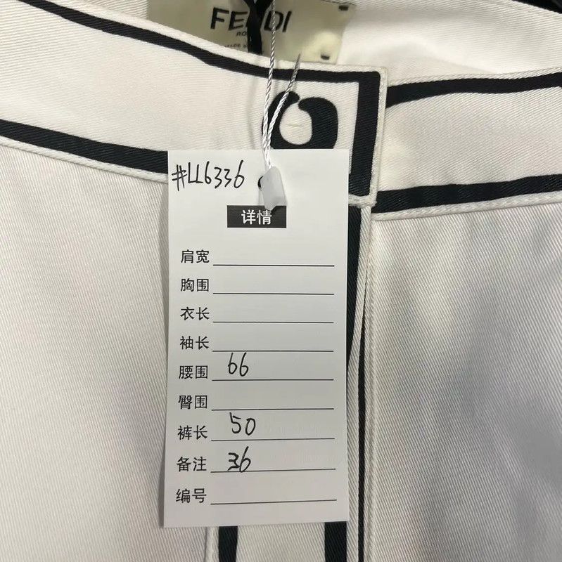 Fendi FENDI White Cotton Midi Skirt with Button Detail 0089 Size 23" - 3 Thumbnail