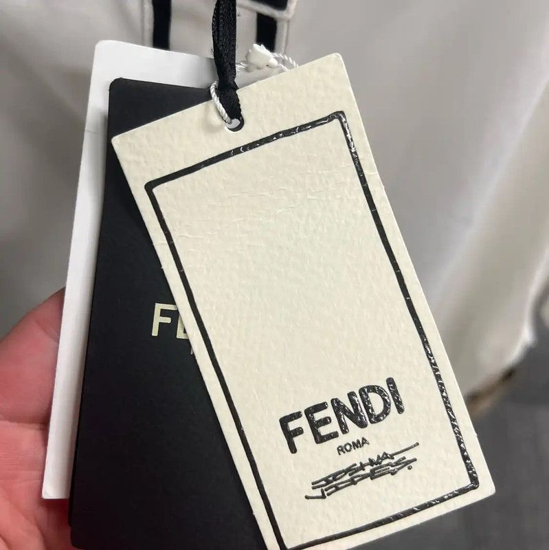 Fendi FENDI White Cotton Midi Skirt with Button Detail 0089 Size 23" - 6 Thumbnail