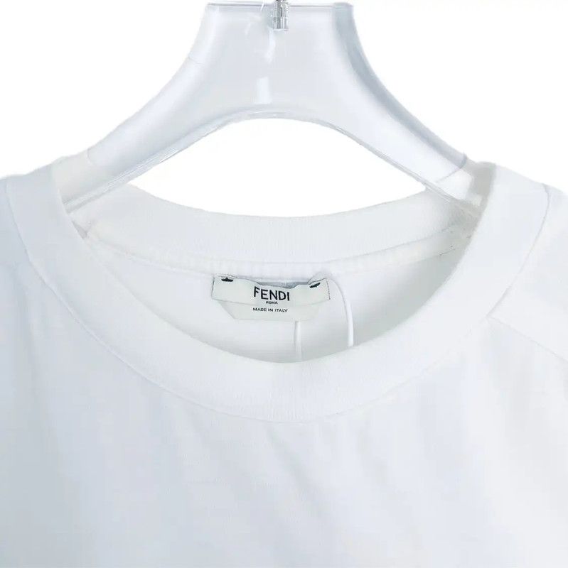 Fendi Fendi White Cotton Women's T-Shirt 0089 Size S / US 4 / IT 40 - 3 Thumbnail
