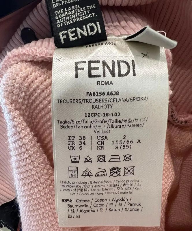 Fendi FENDI Pink Cotton Casual Pants for Women 0089 Size 23" - 5 Thumbnail
