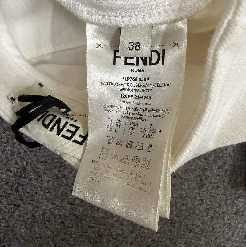Fendi Fendi White Cotton Women's Shorts 0089 Size 23" - 4 Thumbnail
